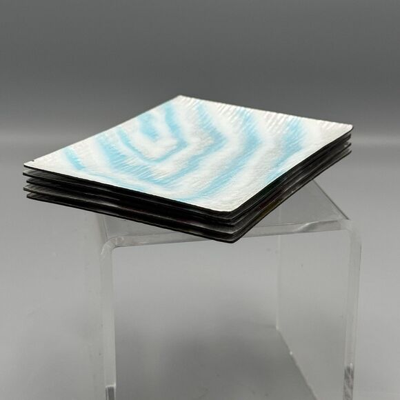 Vtg Set of 5 Inaba Shippo Cloisonne Enamelware Sushi Trinket Plates Abstract - Picture 11 of 12